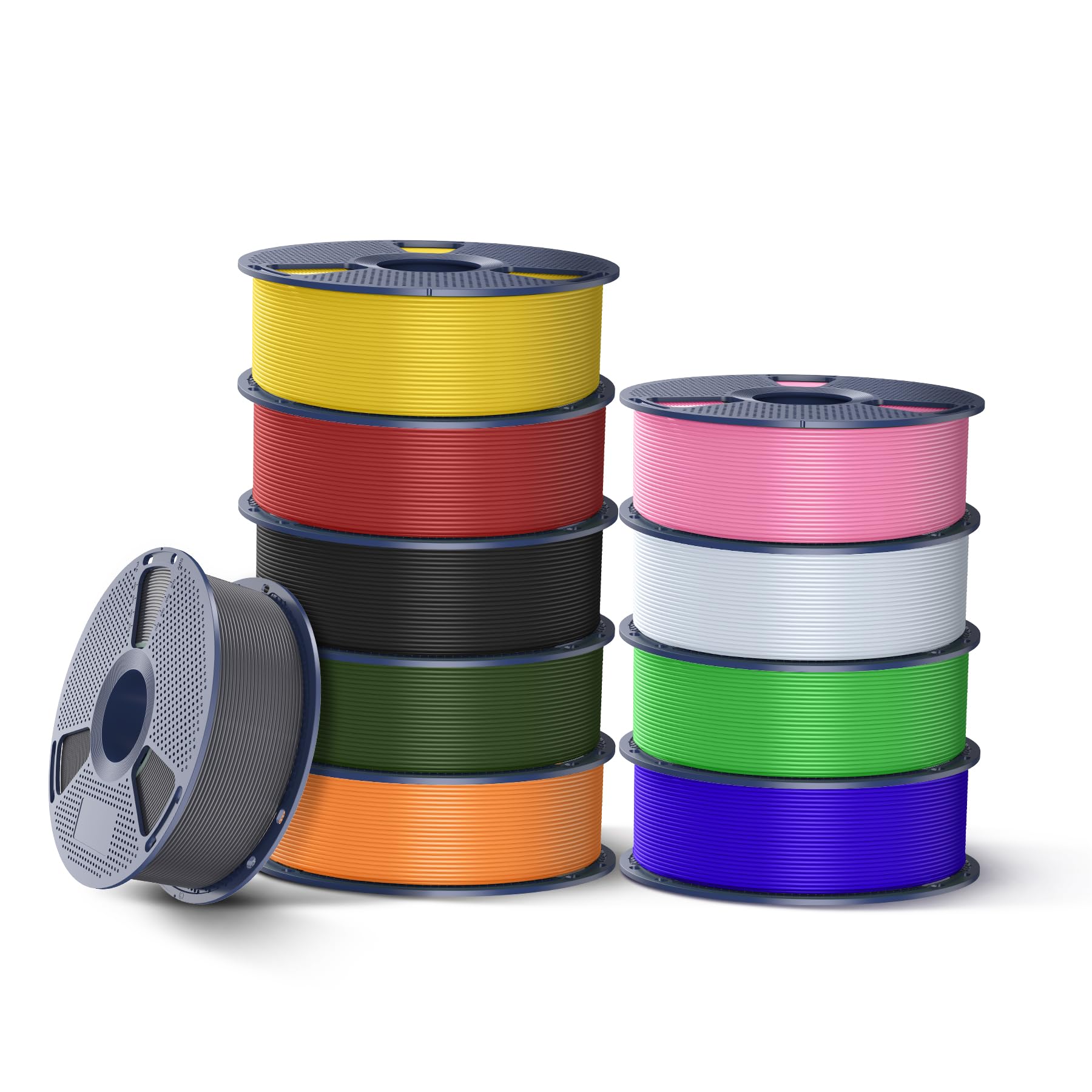 SUNLU 10KG High Speed Filamento PLA+2.0 1.75mm, PLA Plus 2.0 Filamento | ad alta velocità filamento stampante 3D, elevata tenacità, Nero+Bianco+Grigio+Blu+Rosso+Giallo+Verde+Rosa+Oliva+Arancione