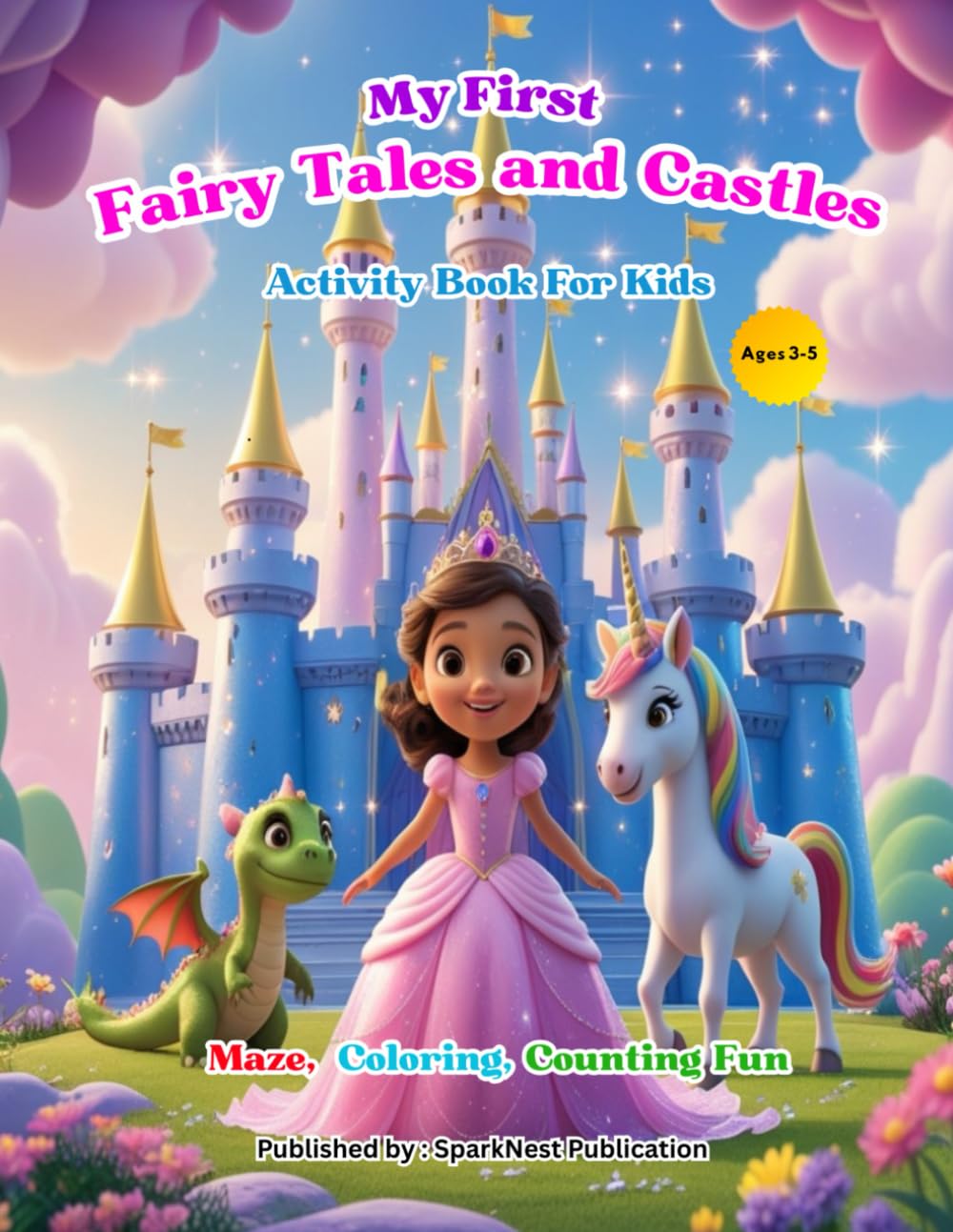 My First Fairy Tales and Castles Activity Book for Kids Ages 3–5: Learn to Trace, Count, and Color Princesses, Unicorns & Dragons | Preschool Mazes, ... (My First Maze, Coloring & Counting Books)