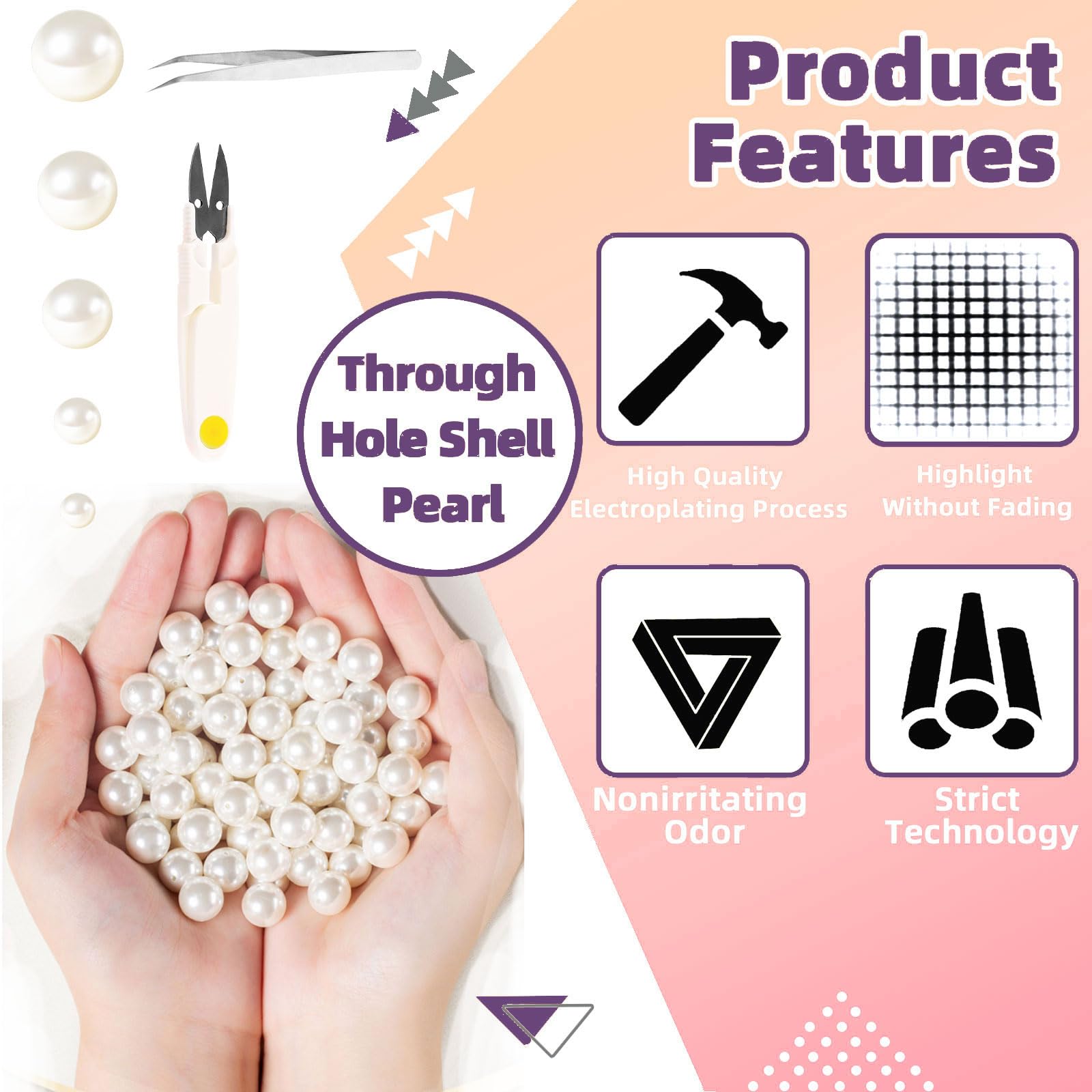 Fil Elastique Pour Bracelet Swpeet Lot De 800 Perles Perforées Blanches De 5 Tailles 4 , 6 , 8 , 10 , 12 Et Atelier à Bracelet Heishi