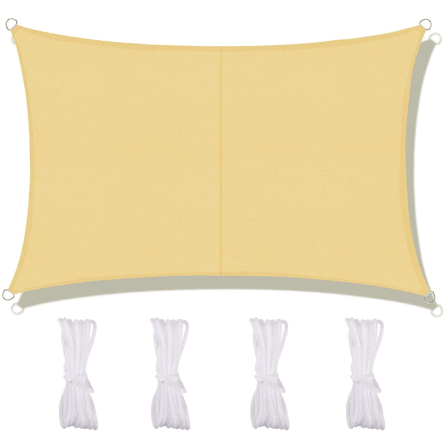 Tenda parasole impermeabile per esterni, con kit di fissaggio resistente, rettangolare, quadrata, per cortile scuro, giardino, dimensioni 2 x 4 m