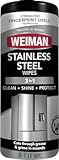 Weiman Stainless Steel Cleaner, 30 Count Cleaning Wipes, Removes Dirt, Grime, and Grease, No Streaks or Residue, Stainless Steel Polish for a Sparkling Clean and Shiny Surface, Cleaning Supplies