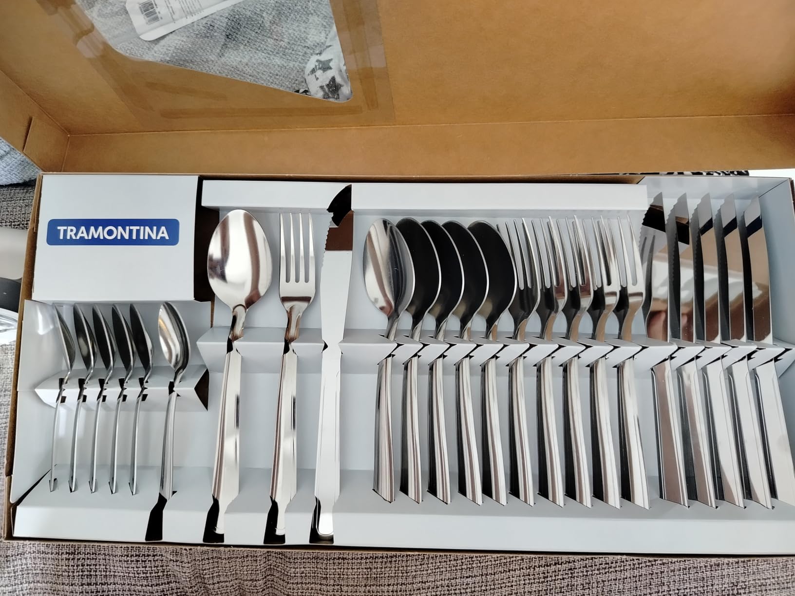 Faqueiro Tramontina Búzios cem Aço Inox com Detalhe 24 Peças