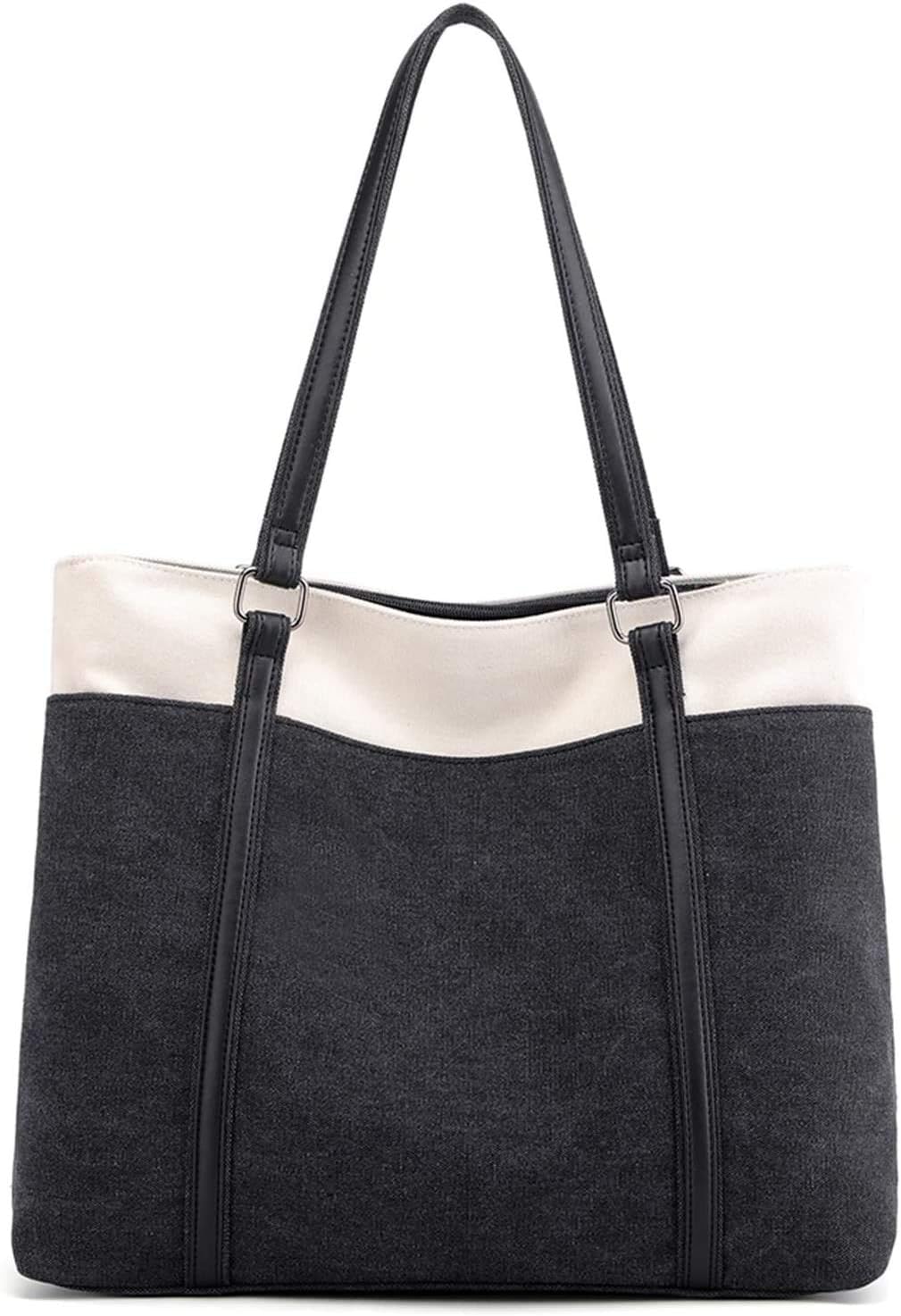Tote Bag for Women Large Canvas Shoulder Purse for Travel Work Handbag Multi Pockets
