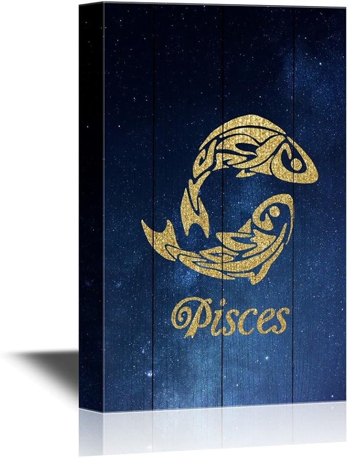wall26 - Constellation Canvas Wall Art - Pisces - Gallery Wrap Modern Home Art | Ready to Hang - 12x18 inches