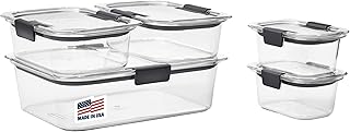 Rubbermaid Brilliance Food Storage Containers, Set of 5 (10 Pieces), BPA...