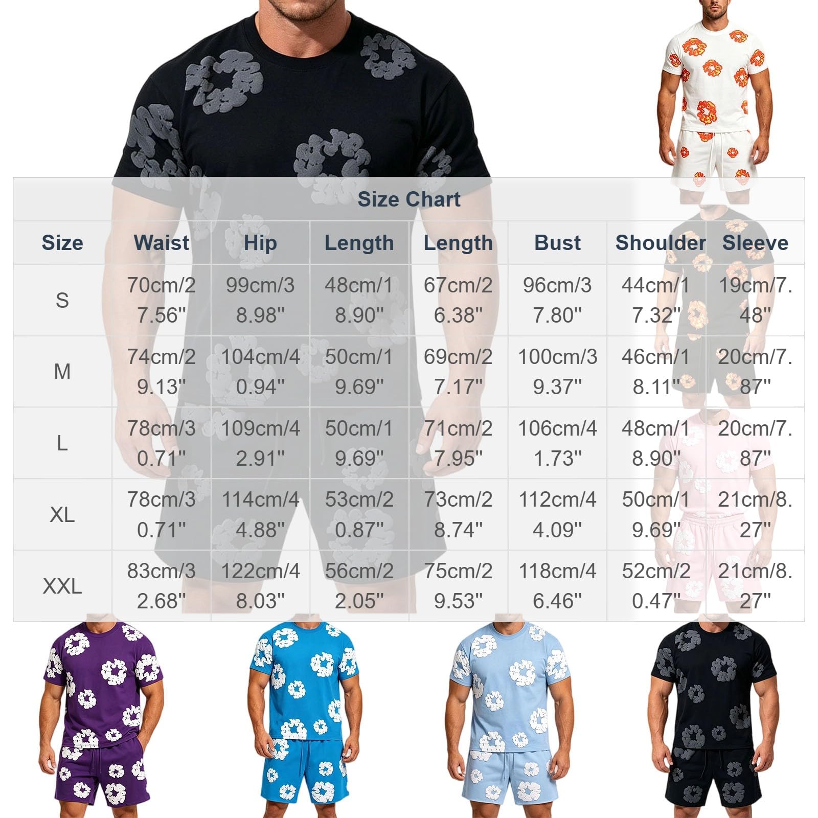 Conjunto Hombre Mujer Estampado, Hip Hop Y2K Camiseta de Manga Corta Pantalones Cortos para Unisex de Jogging de Verano Conjunto Hombre Mujer de 2 Piezas Traje Chándal