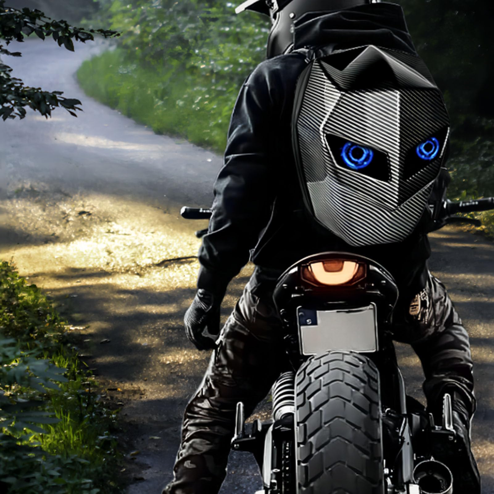Keenso Zaino Moto con Guscio Rigido con Display LED Intelligente con Ampio Spazio di Archiviazione per Studenti e Viaggiatori PC 1680pvc Argento
