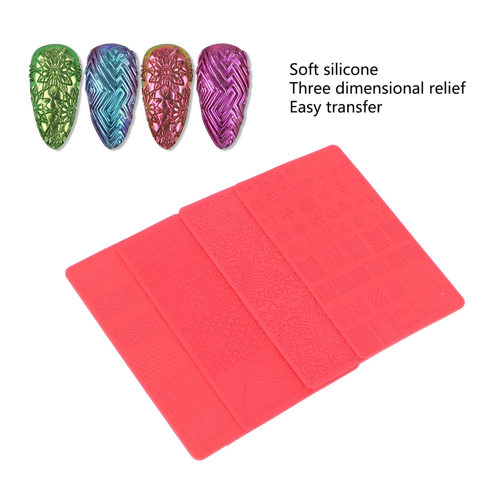 Hanyoushengvance Siliconen nagelkunst acrylpennenset met strass nagellak, pennen met rubberen punt voor 3D-effecten, vormgeven en tekenen, 5 stuks