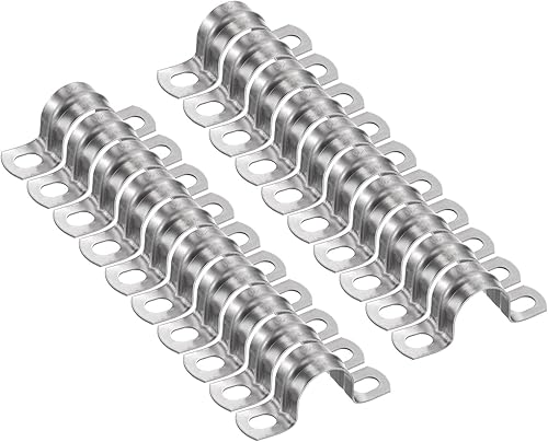 Miniatura 46 de HARFINGTON 5 abrazaderas de conducto de 4 1/4 pulgadas y 4.252 in, abrazadera de tubo M108 U, correa de tubo rígida de acero inoxidable, soporte