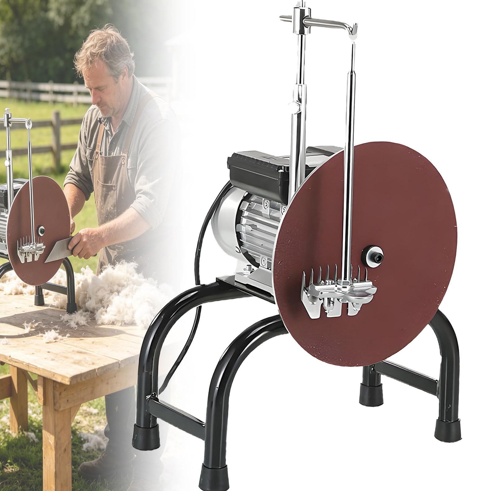 MiyKom Shears Sharpening Machine, Goat Shears Blade Sharpener, 550W Electric Goat Shears Blade Sharpener, Portable Handheld Sharpener, Detachable Design for Easy Cleaning and Inspection