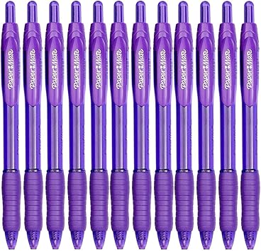 Paper Mate Profile Retractable Ballpoint Pens, Bold Point 1.4mm (12-Pack-Ballpoint, Purple)