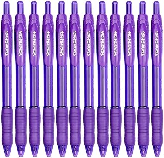 Paper Mate Profile Retractable Ballpoint Pens, Bold Point 1.4mm (12-Pack-Ballpoint, Purple)