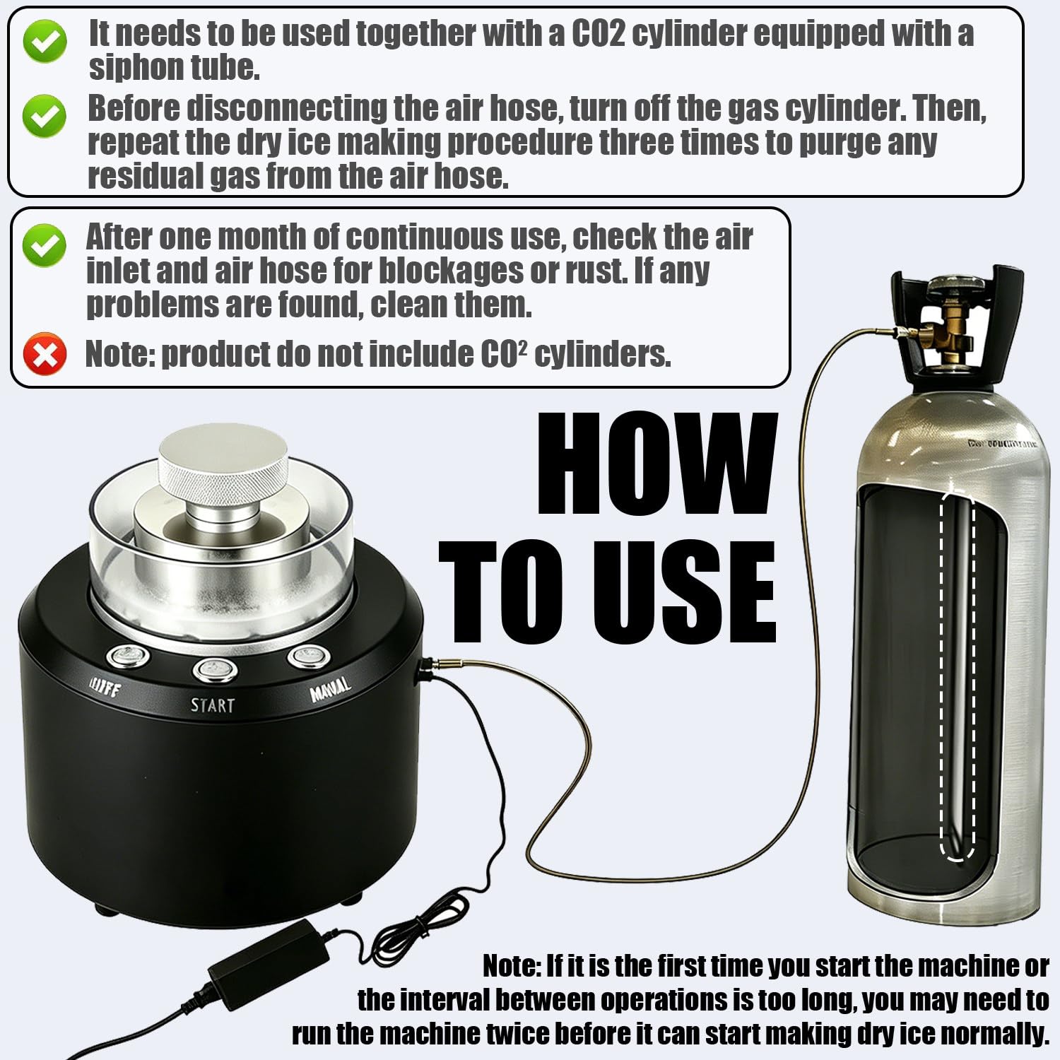 Máquina portátil de Hielo seco, generador de Hielo seco de 20 W, Enfriador de Vidrio, Manual/automático, Control por Botones, fabricación rápida de Hielo en 10 Segundos.