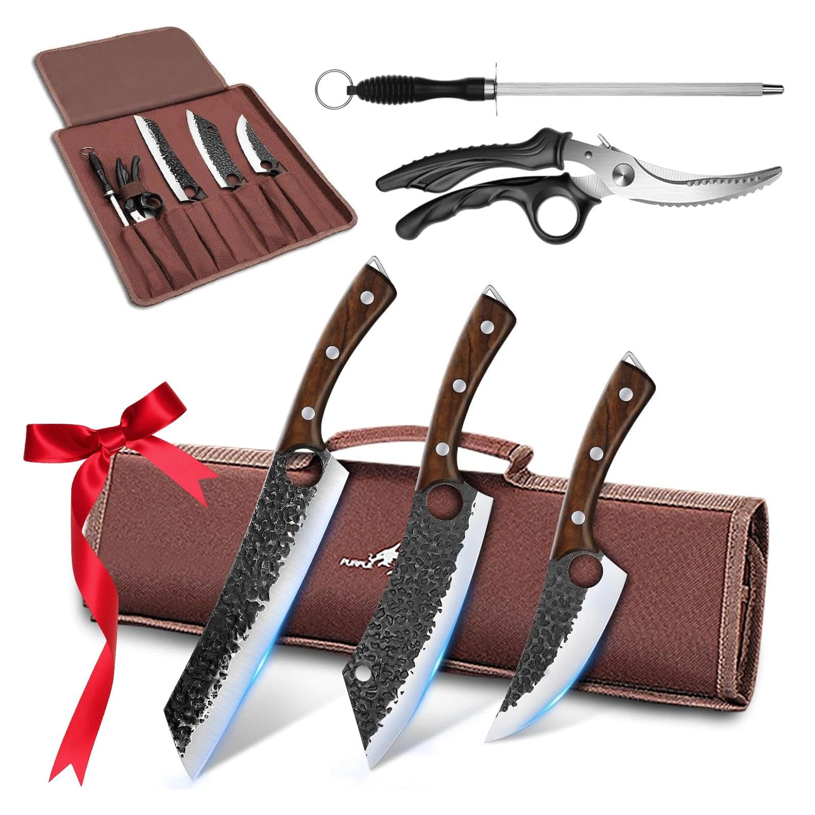 Amazon.com: Purple Dragon 6 pcs Chef Knife Set, High Carbon Steel