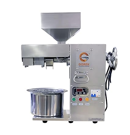 Gorek Technologies GTO-101 2000Watt Mini Commercial Oil Press Machine with Stainless Steel Body, Silver