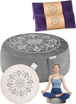 Hihealer Meditation Cushion and Weighted Eye Mask for Sleeping