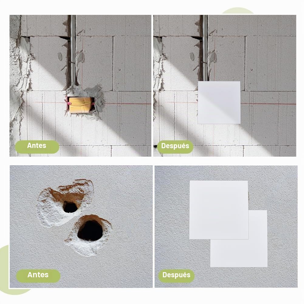 SUPERFINDINGS 8 placas de cubierta para agujeros de pared con 60 pegatinas de plástico de 30 cm, placa a prueba de polvo, placa cuadrada mate en blanco para cubrir suelo, techo y pared