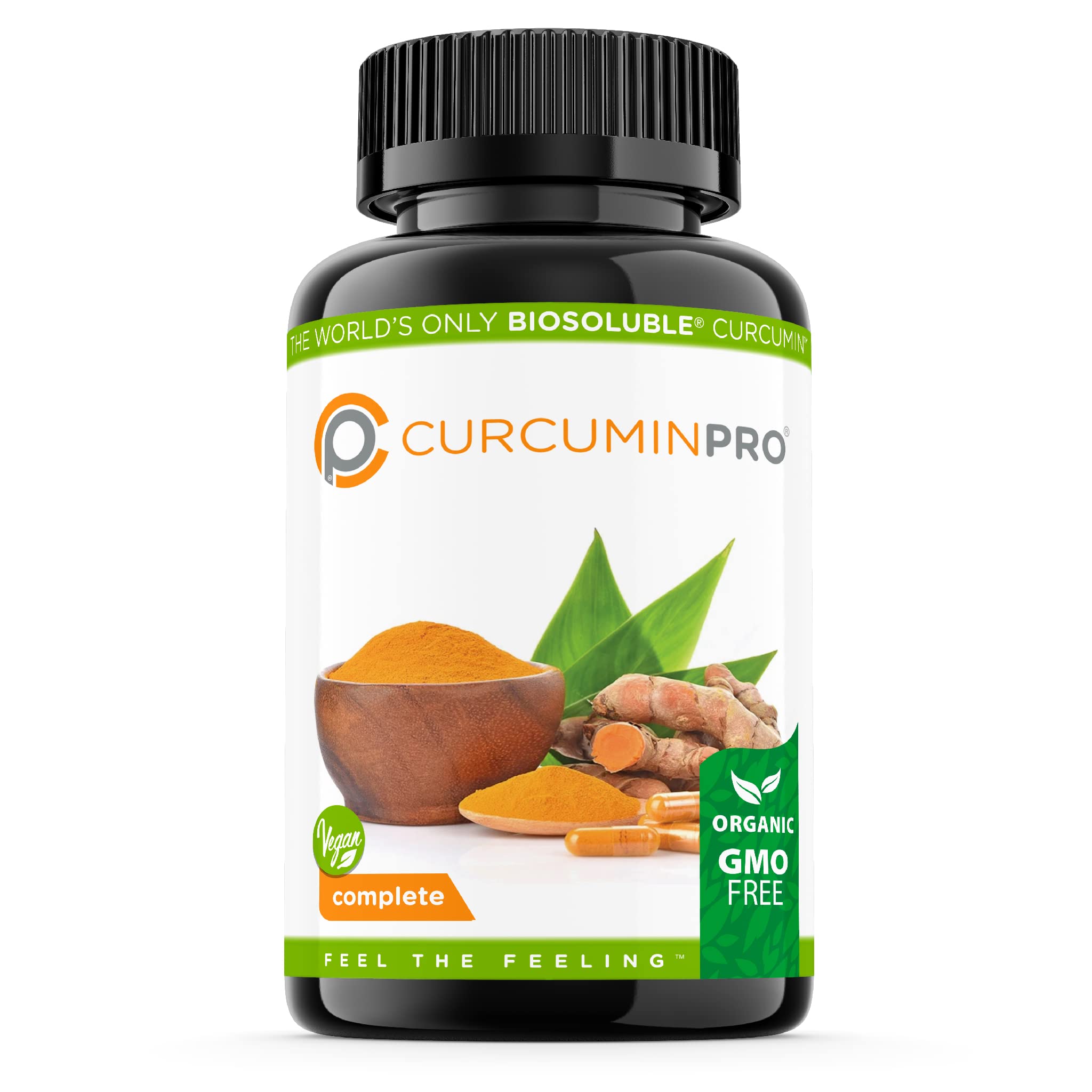 curcuminpro Complete Vegan | BioSoluble Brown Rice Protein & Organic Turmeric Curcumin Supplement | Plant-Based Formula for Daily Wellness | 60 Count