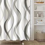 Green Modern Shower Curtain,Striped Ombre Green Shower Curtain Set for Bathroom,Stylish Simplicity Abstract Fabric Bath Curtain with Hooks, 72x72in