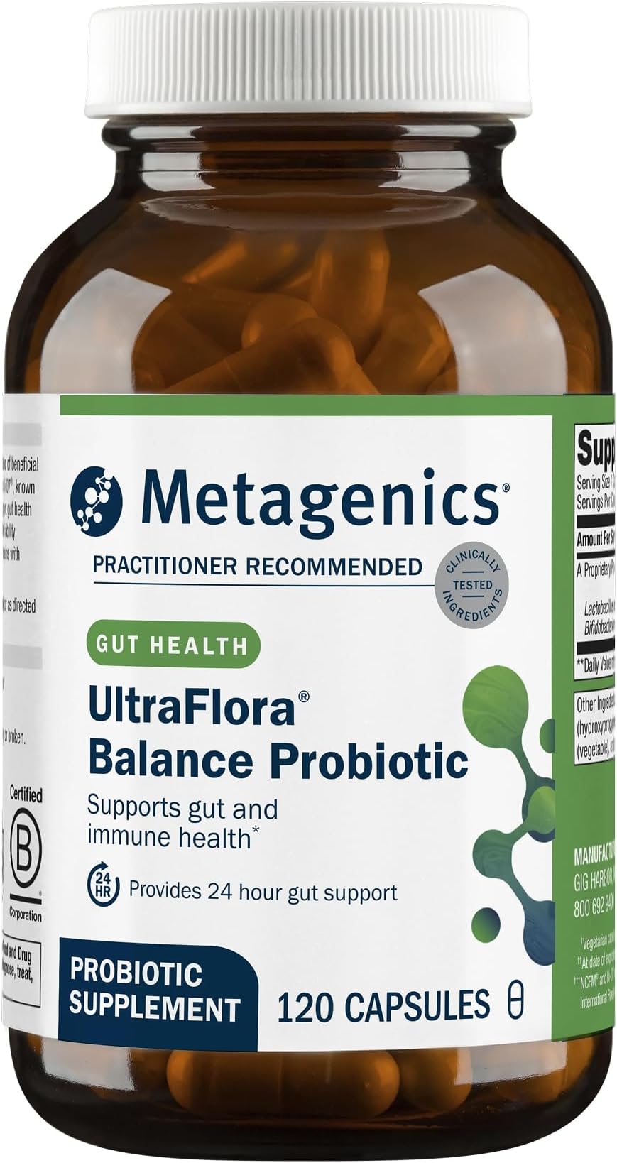 UltraFlora Balance Probiotic - Shelf-Stable Daily Gut Health Supplement for Digestive & Immune Support* - Non-GMO & Gluten-Free - 120 Capsules