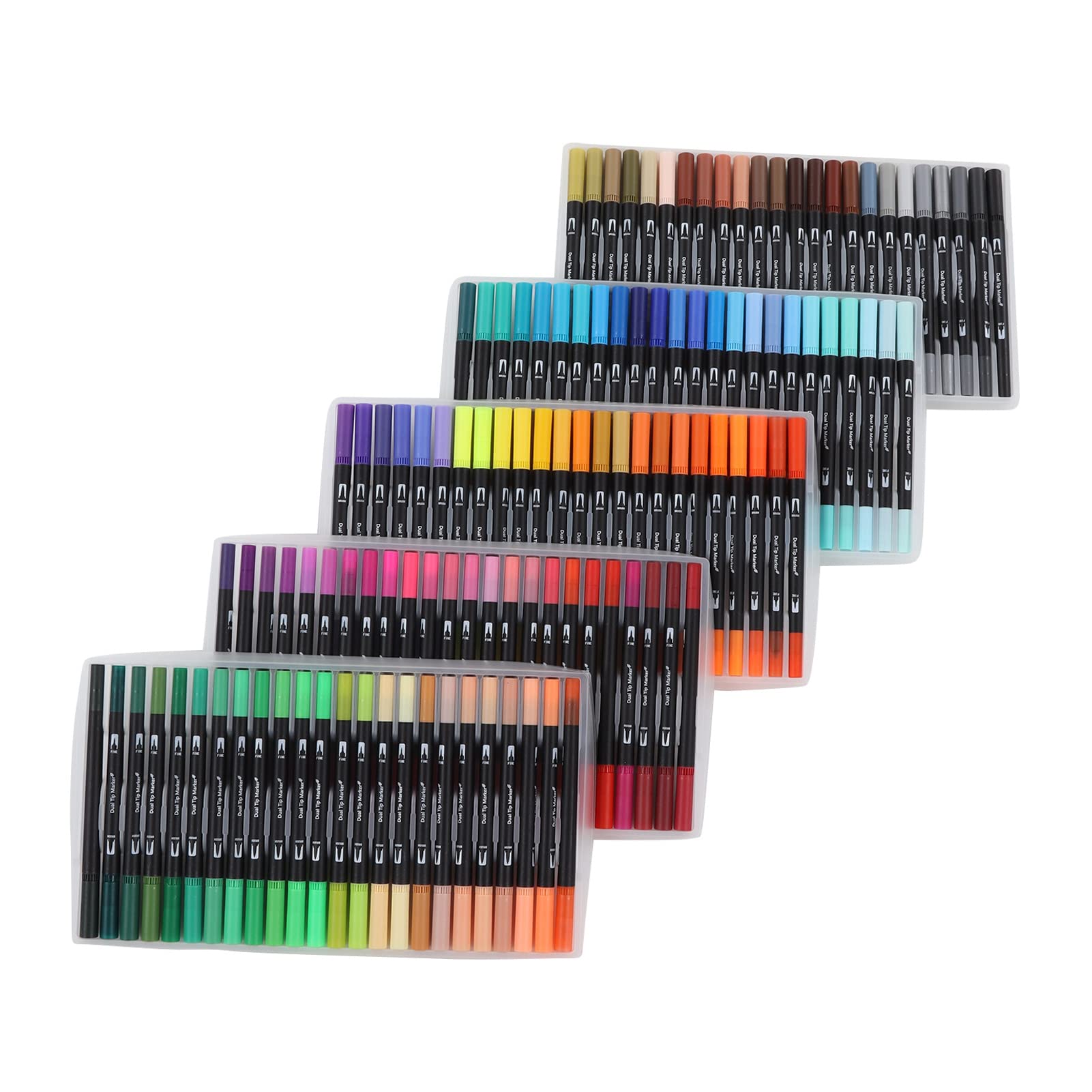 Set di pennarelli a doppia punta, 120 colori lavabili, pennarelli da colorare a doppia punta con punta fine e larga, inchiostro solubile per disegnare, prendere appunti, ideale per studenti
