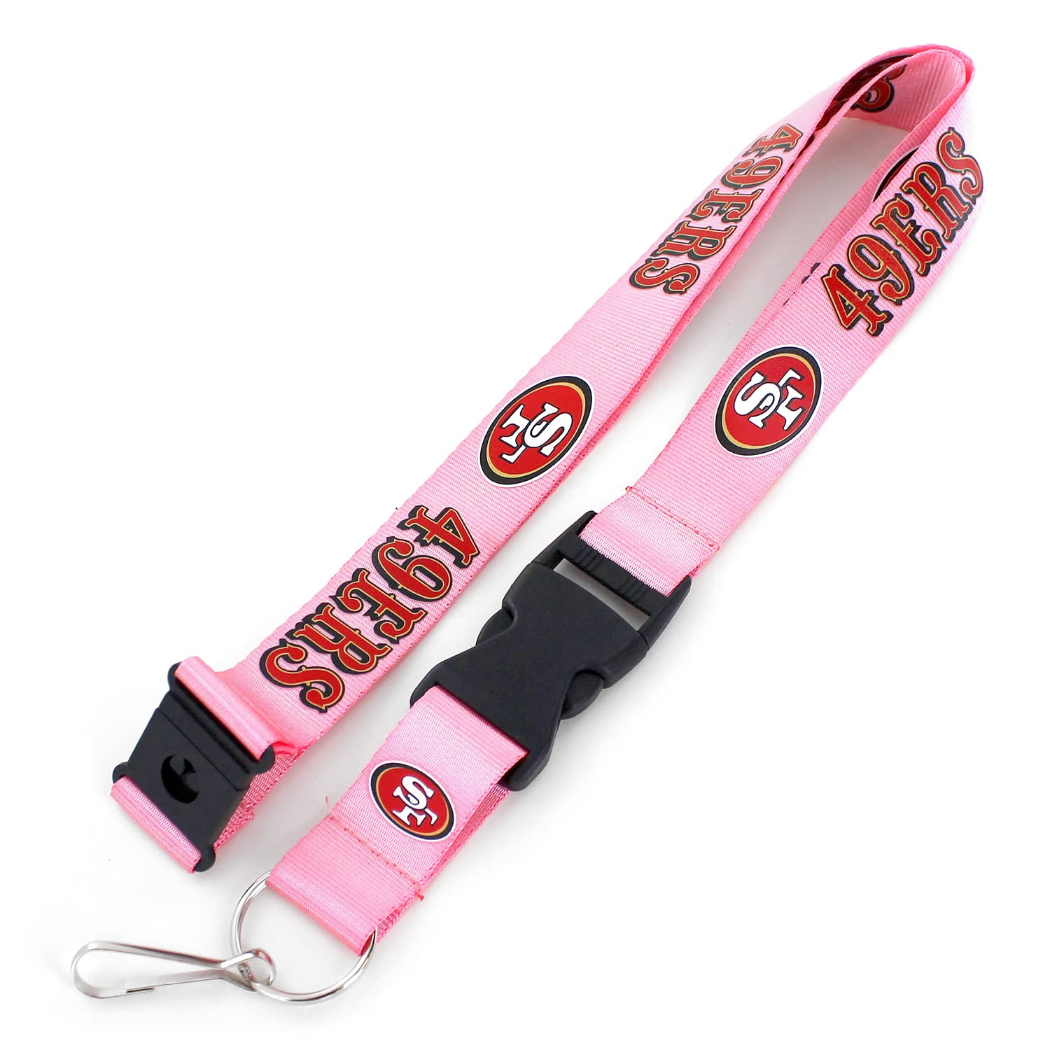 aminco NFL San Francisco 49ers Team Lanyard, Pink