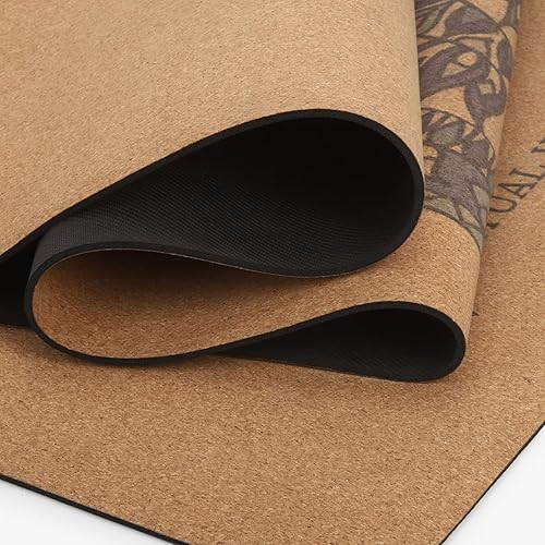 Miniatura 7 de Shakti Warrior Mandala Pro - Tapete de yoga de corcho, tapete antideslizante natural con estampado de primera calidad, ideal para yoga regular y