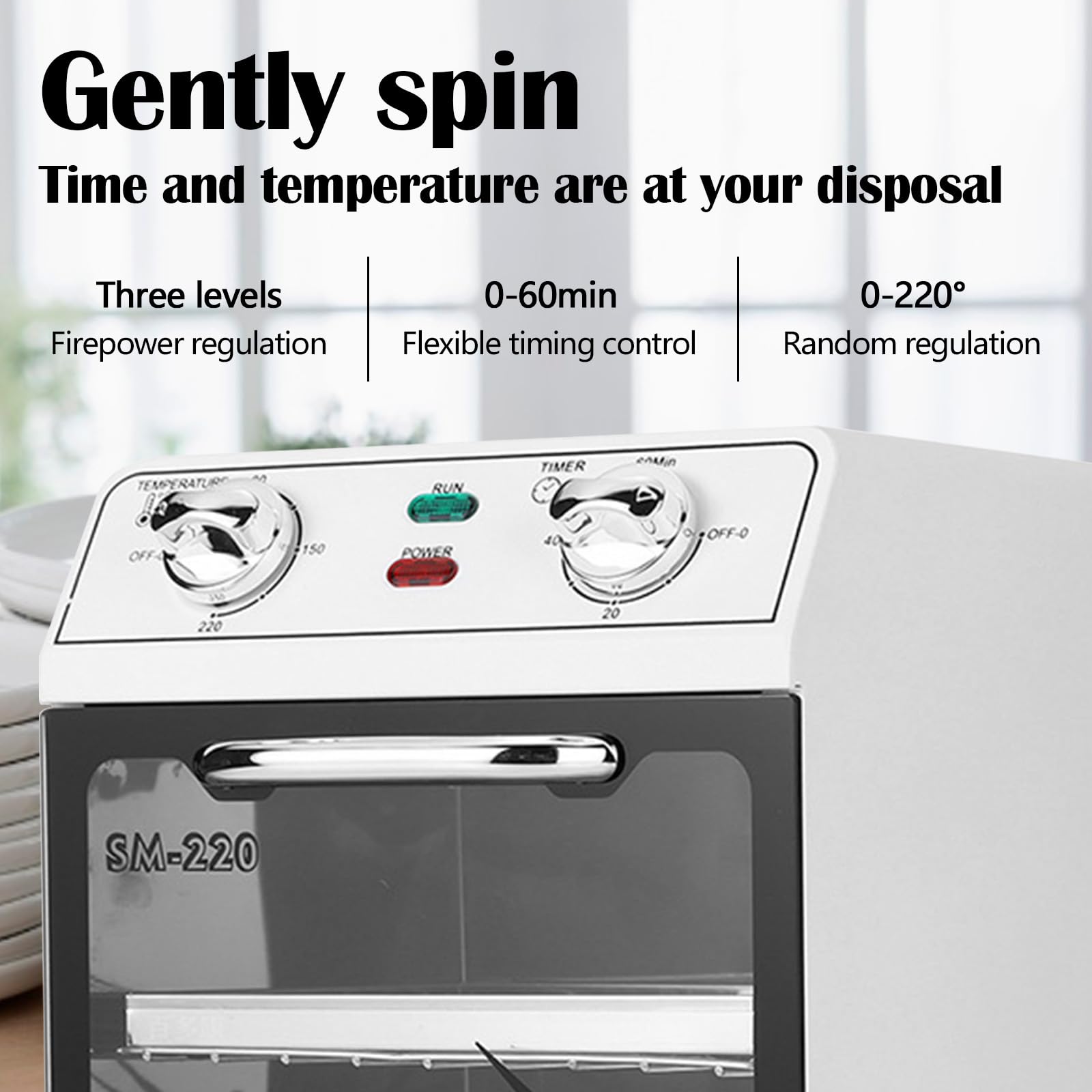 Desinfección Esterilizador Aire Caliente, 600W 8L 220℃ Esterilizador Calor Seco Esterilizador Alta Temperatura Esterilizador Herramientas para Uñas con Temporizador y Luz Indicadora para Peluquería