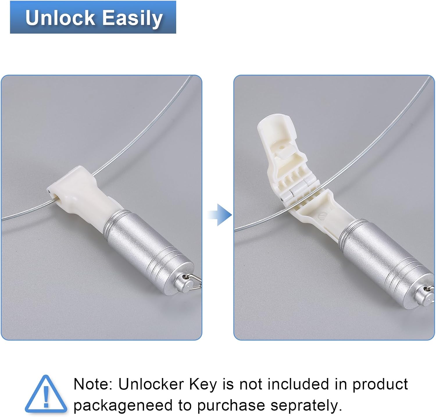 uxcell 100pcs Peg Hook Locks Stop Locks, 4mm ABS Pegboard Display Hook Security Lock, Anti Sweep Theft Stop Locks for Retail Shop and Shopping Center Pegboard Display, White