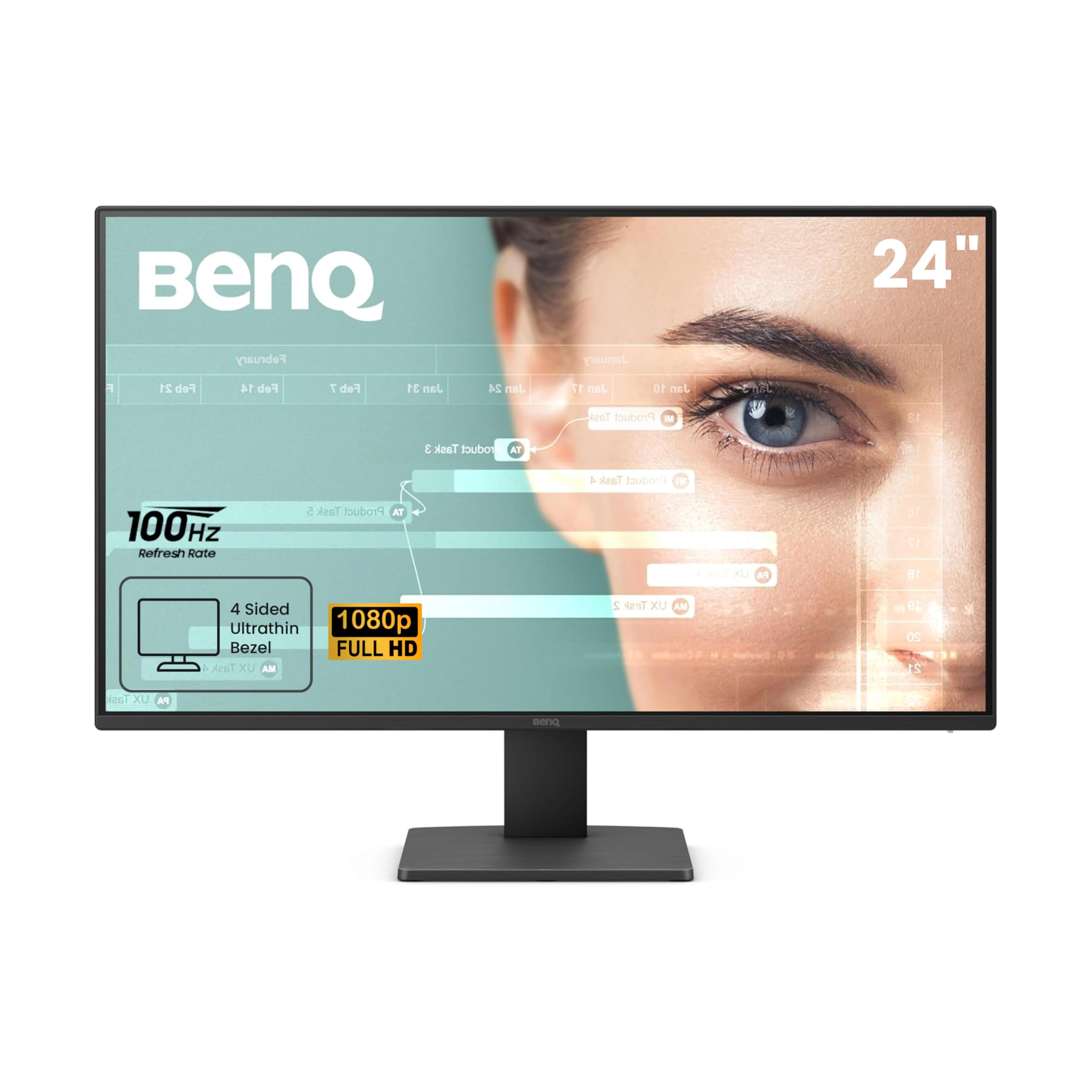 BenQ GW2491 23.8” 1920x1080 FHD 100Hz IPS Eye-Care 99% sRGB Monitor| HDMI| DisplayPort| Ultra Slim Bezel| TUV-Certified| Flicker-Free| Low Blue Light Plus (Black)-image-37