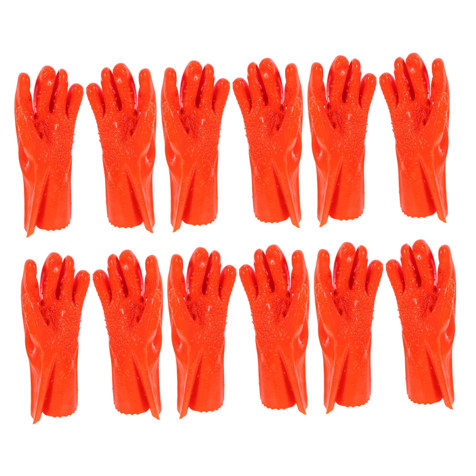 WOONEKY 6 Paare Wasserdichte PVC und Gartenhandschuhe für Männer und Frauen Rutschfeste und Ölbeständige Handschuhe für Sanitär und Gartenarbeiten Langlebig und Strapazierfähig