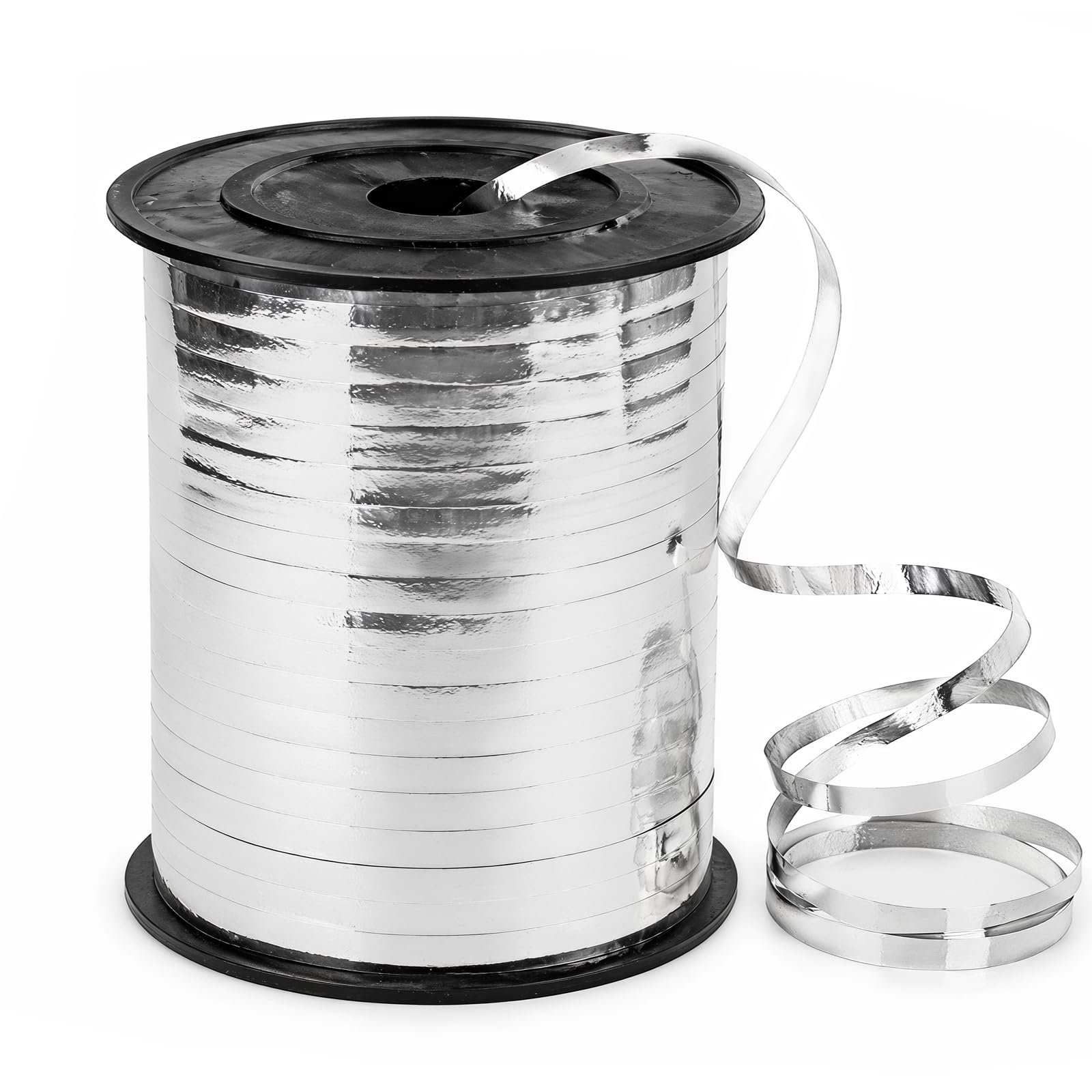 Photo 1 of 500 Yards Curling Ribbon,1/5 Inch Shiny Silver Ribbon,Balloon String, Party Decoration,Ribbons for Florist Flower Bows for Graduation Supplies