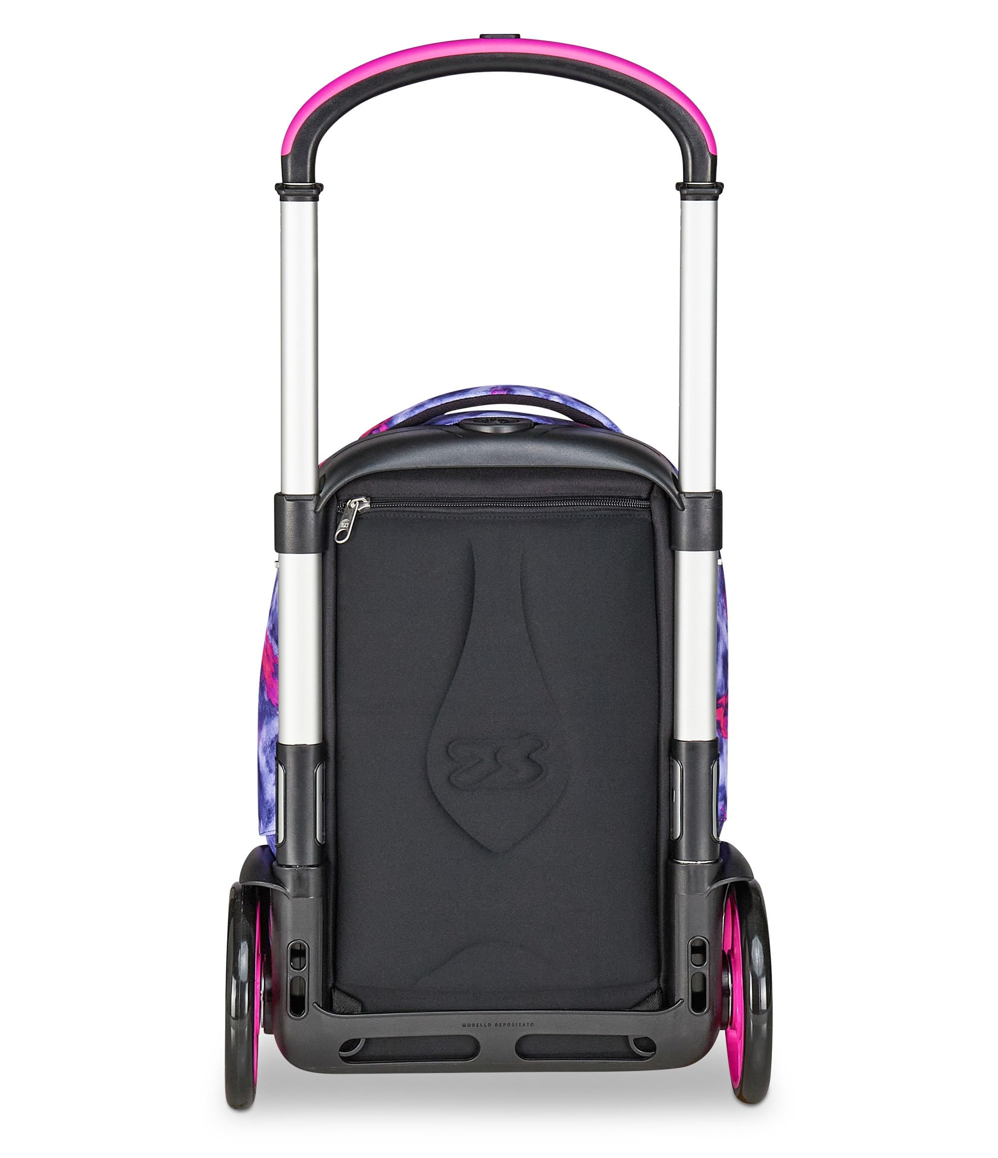 Seven Trolley Scuola Sganciabile Tyre, Viola, Zaino Con Carrello Sganciabile Da 40 L, Maxi Ruote e Crossover System, Maneggevole e Resistente, Scuola Elementare e Media, Zaino Bambina