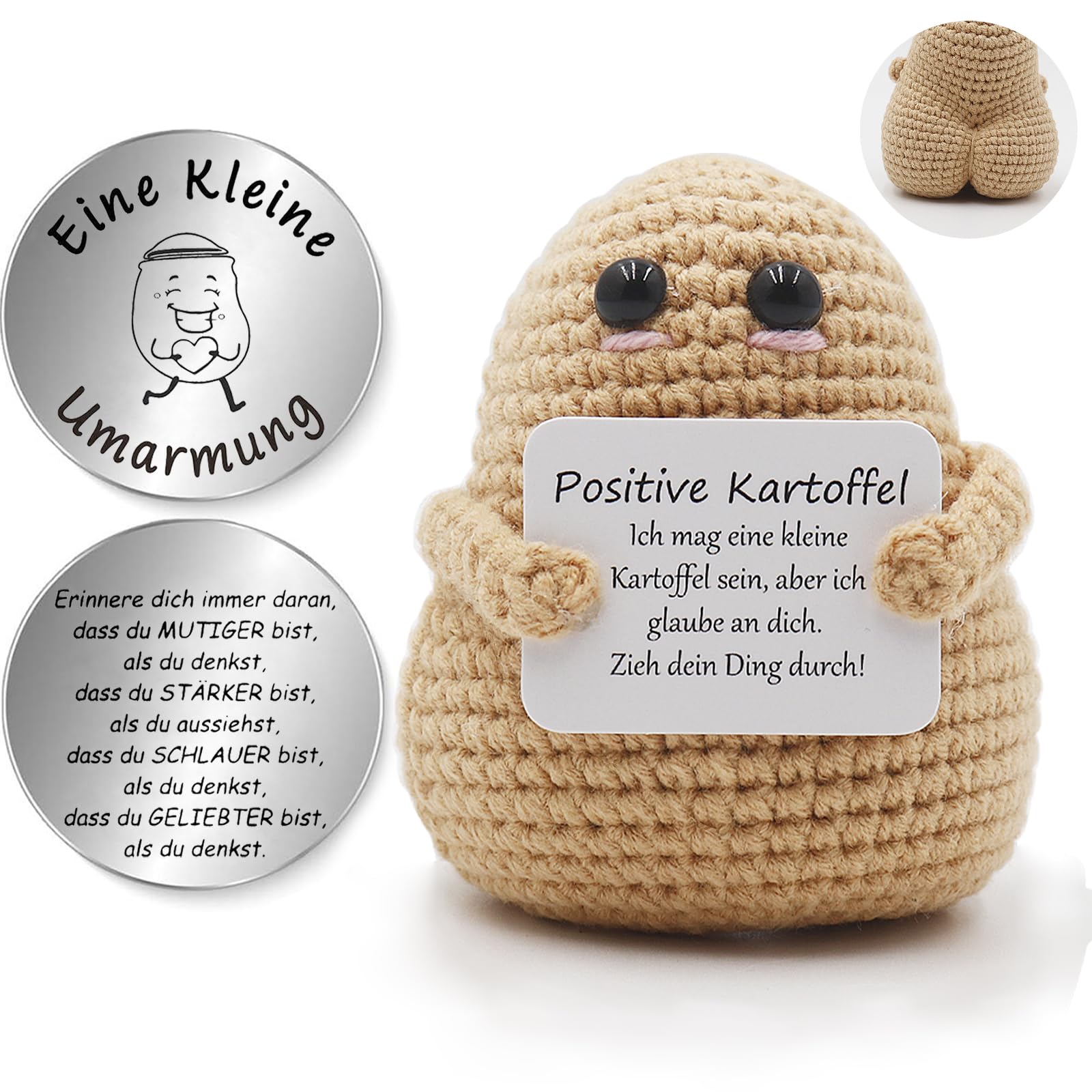 Patate Positive Français RHQFDM Pomme De Terre Positive Pocket Hug Cadeau Mignon Poupée De Pomme De Terre Tricotée Tricot Petite Patate Positive