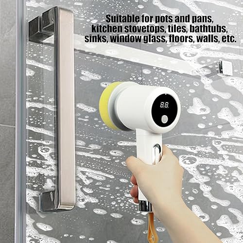 Miniatura 5 de Electric Scrubber, 3-Level Adjustable Cleaning Brush with 5 Brush Heads for Shower, Bathtub, Tile, Grout, Floor, Toilet, Kitchen, Wall, Car,