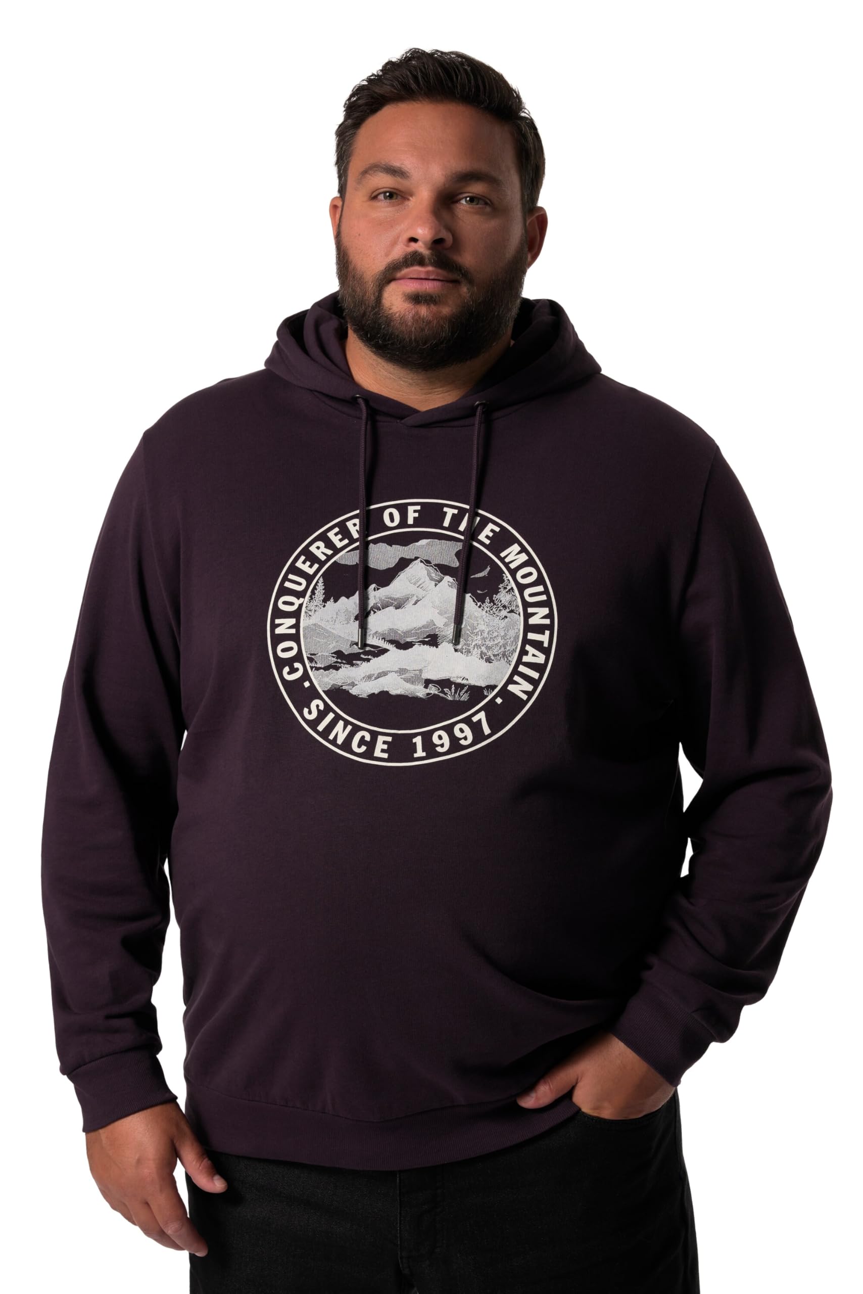 Men Plus Herren große Größen Übergrößen Menswear L-8XL Hoodie, Sweat, Kapuze, Brustprint 832079