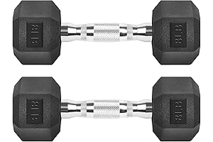8lb Dumbbell Set Hexagon Weights Set Rubber Coated Hand Weights Dumbbell Free Weights for Exercises