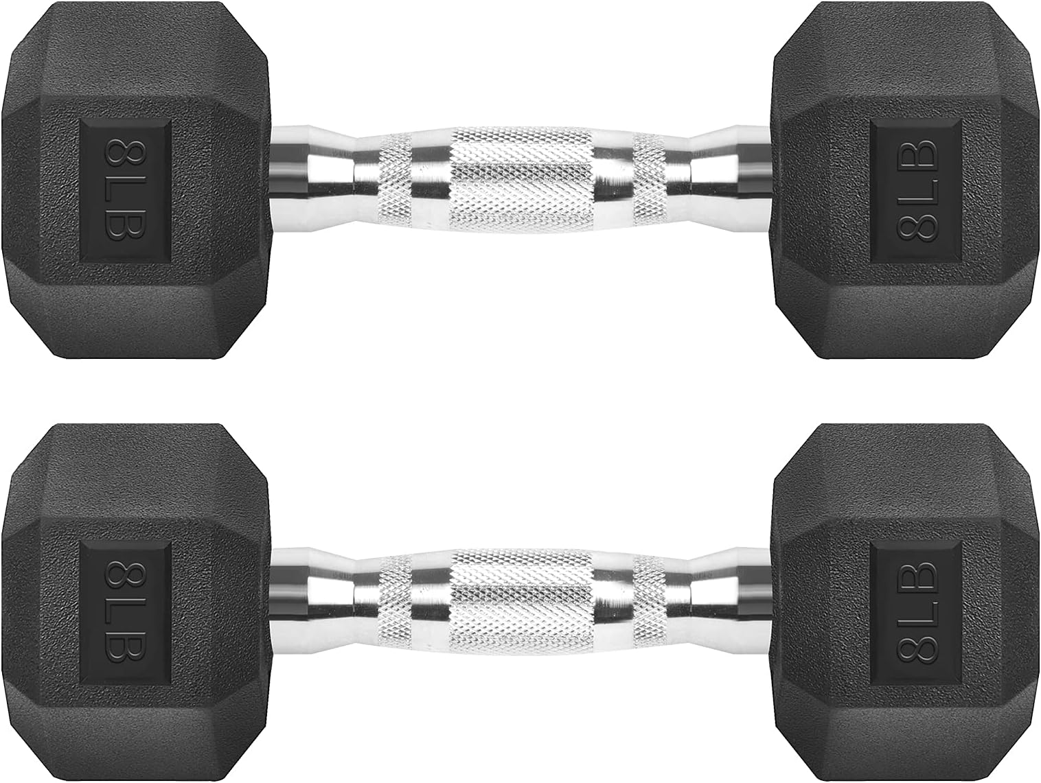 Hex Dumbbells Rubber Coated Cast Iron Hex Black Dumbbell Free Weights for Exercises