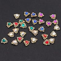 Vista 7 de 30 Pcs Heart Nail Charms and Crystals for Nails Heart Charms for Nails Green Blue Red Heart Nail Rhinestones Big Crystals Nail Gems 3D Heart