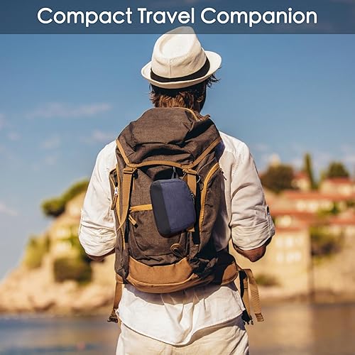 Miniatura 6 de DDgro Mini bolsa organizadora de artículos electrónicos de viaje, conveniente y elegante estuche de almacenamiento (cuadros azul-mini)