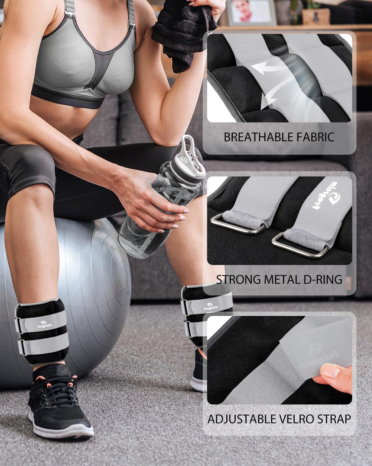 Pesi Caviglia per Donne, Uomini e Bambini - 1/2/3/4/5/6/10KG 1 Paio di Pesi per Polso/Gamba/Braccio per Allenamento Alla Forza con Cinghia Regolabile per Jogging, Ginnastica, Aerobica, Fisioterapia