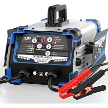 12V/24V Car Battery Charger Maintainer, Max 40A Fast Charging