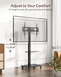 Rolling TV Stand with Power Outlet for 32-75 inch TVs up to 110 lbs | Leveling & Tilt & Swivel Mobile TV Stand,Hidden Wire Management,Height Adjustable,Portable,with Steel Shelf,360°Silent Wheels