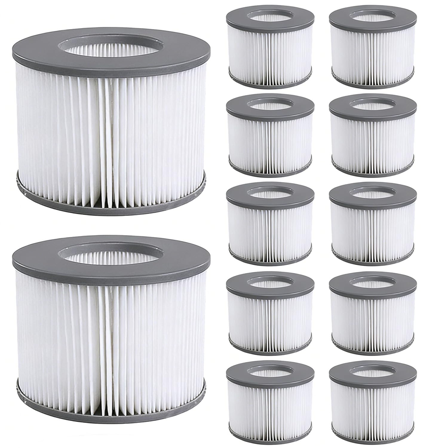 12er Set Ersatzfilter für MSPA Whirlpool-Filter-Kartuschen, Filter für Whirlpoal, für Heiße U-Boote und Spa, für Aufblasbare Pools - Wasserfilter Modell ab 2020