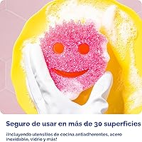 Vista 5 de Scrub Daddy 6 esponjas de cocina Scrub Mommy y 1 soporte de esponja Daddy Caddy - Sin arañazos para platos y limpieza multiusos, sin BPA y fabricado