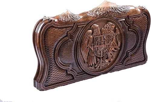 Miniatura 5 de Armenian BACKGAMMON WOODEN BOARD GAME Nardi Nardy checkers chess carving Ararat and Coat of Arm Ornament hand made gift walnut wood table game