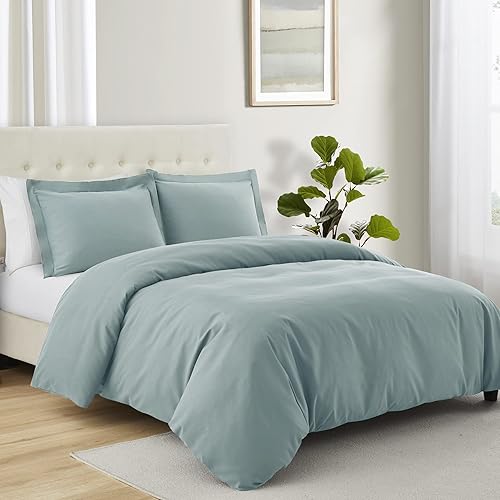 Miniatura 1 de Funda de edredón tamaño Queen 100% algodón, hecha en Egipto, suave de 400 hilos para ropa de cama tamaño Queen, juego de edredón y fundas de