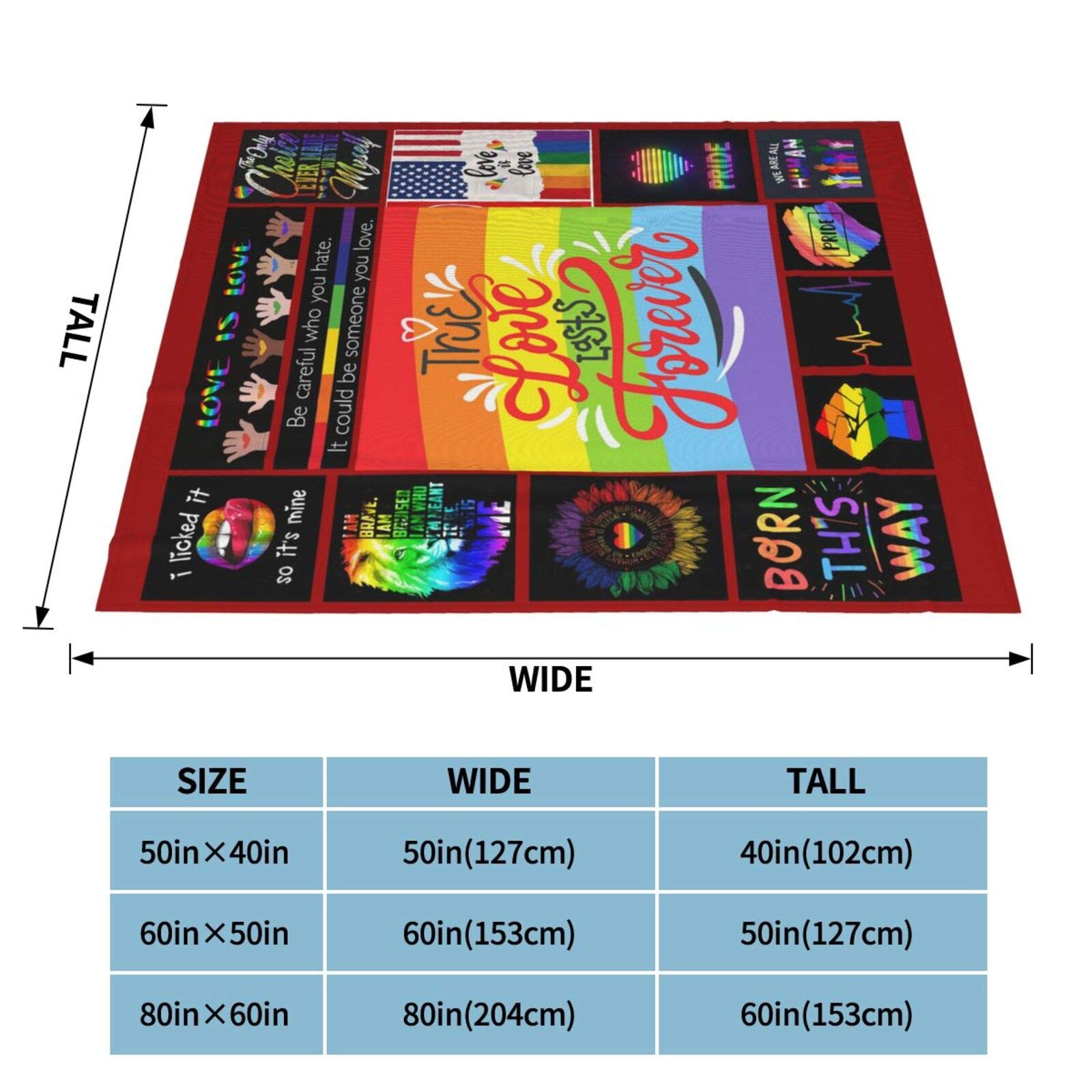 Socira LGBT - Coperta In Pile Di Flanella Per Divano O Esterno Soffici E Caldi Ideali Come G 439530