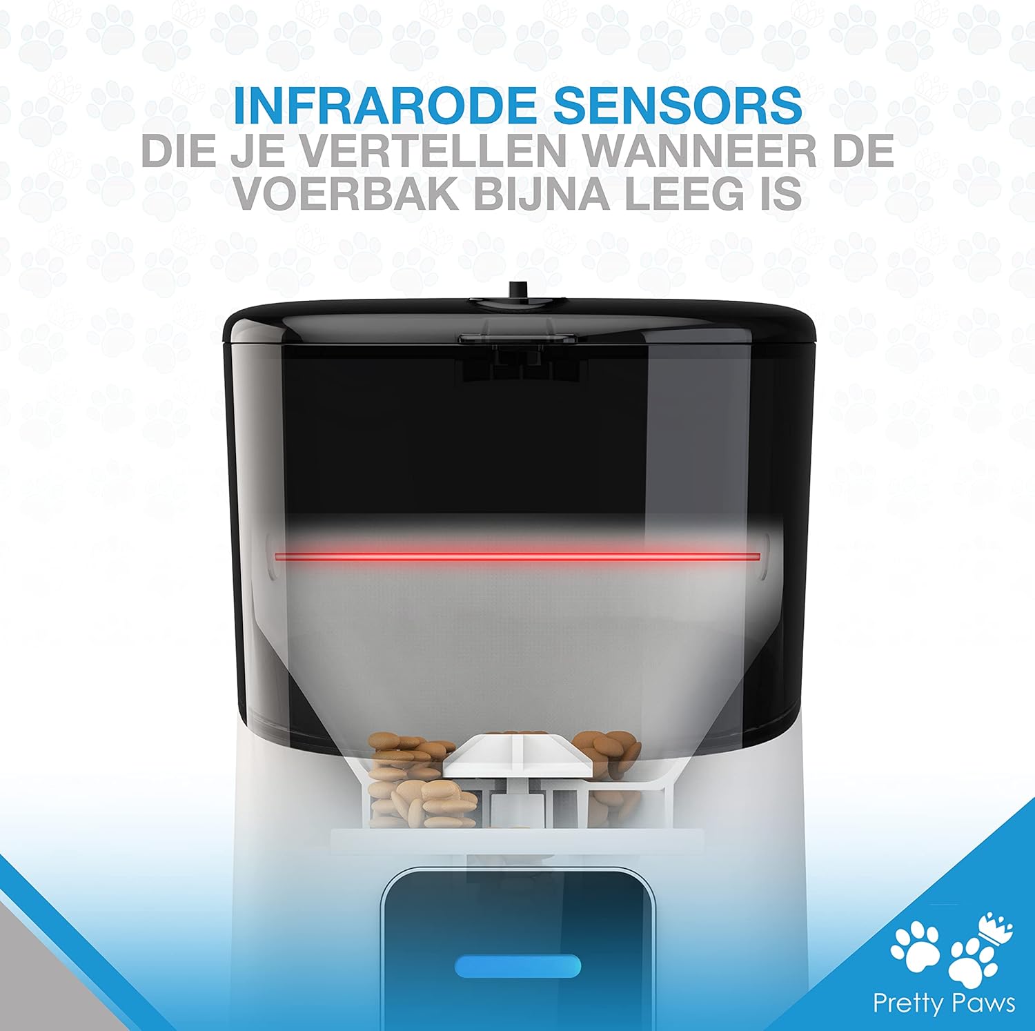 Infrared sensors inside the Pretty Paws feeder.