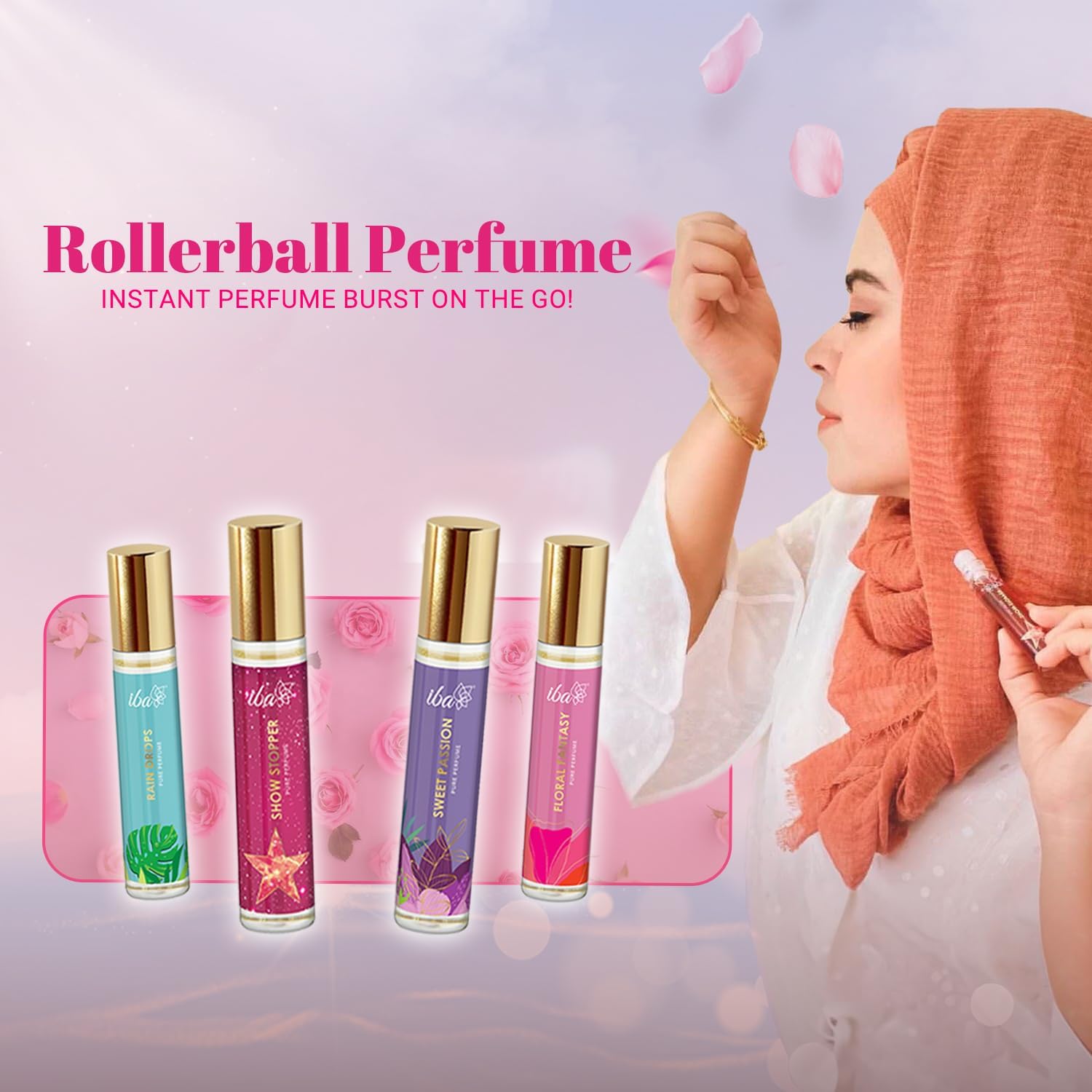 Set de regalo de perfume para mujer (4 x 10 ml), aroma de lujo, aguamarina, afrutado, floral, amaderado, almizclado y picante, de larga duración, sin alcohol